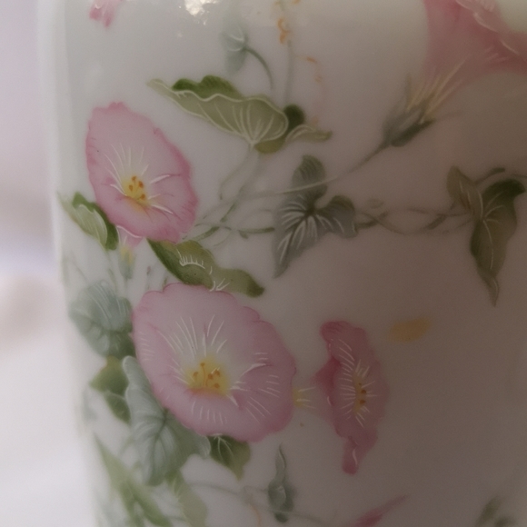Vintage Limoges France Porcelain Jar w Lid by Artist Annie Grenade, Pink Flowers - Picture 4 of 5